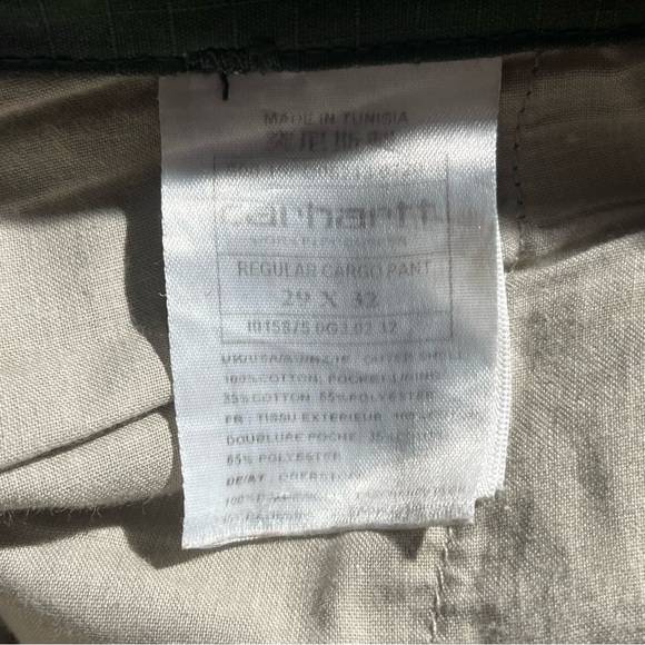 Carhartt WIP Work In Progress Camo Ripstop Cargo Pants Green Black - Picture 7 of 8